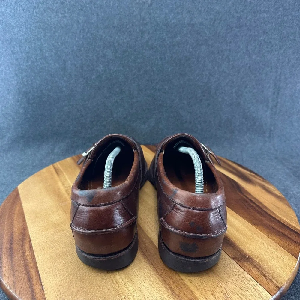 Allen Edmonds Waterbury Loafers Brown Leather Monk Strap Buckle Kilted Sz 12EEE